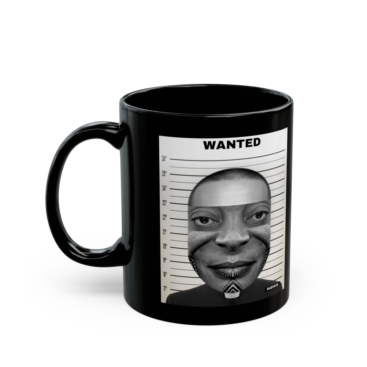 BADFACE WANTED Custom Face Mug — 11oz