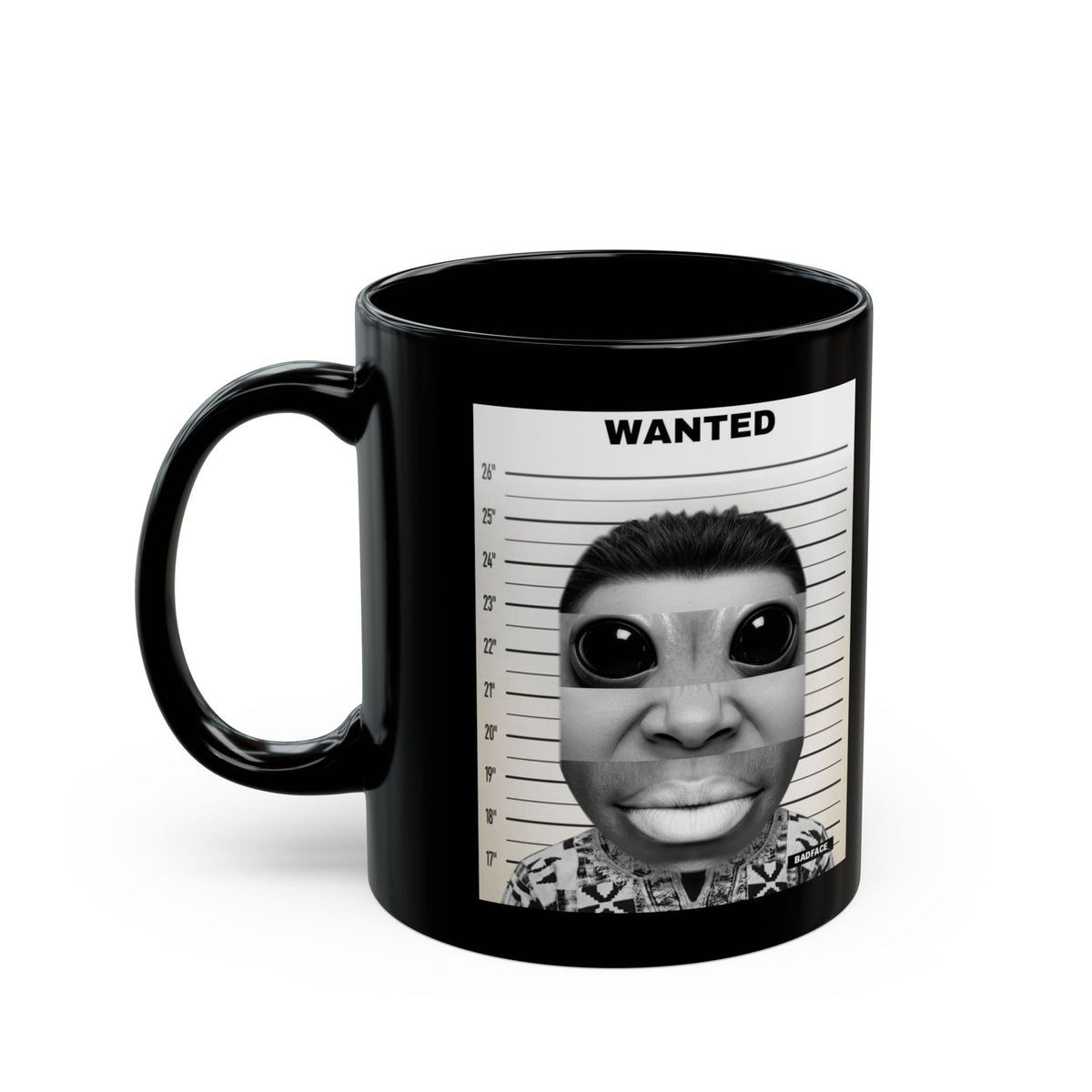BADFACE WANTED Custom Face Mug — 11oz