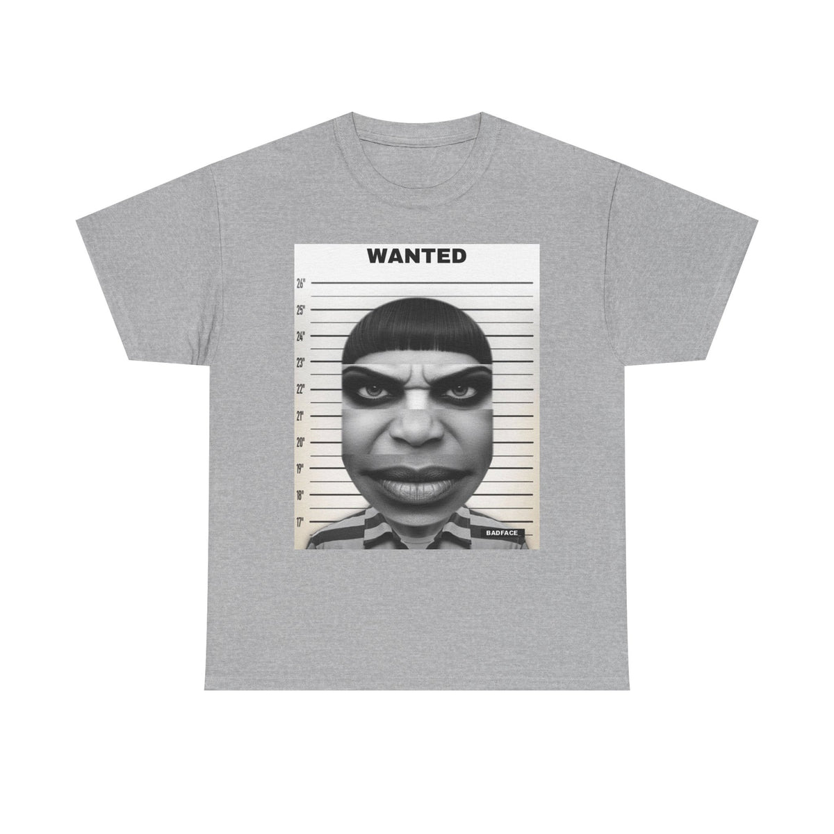 BADFACE WANTED Custom Face T-Shirt