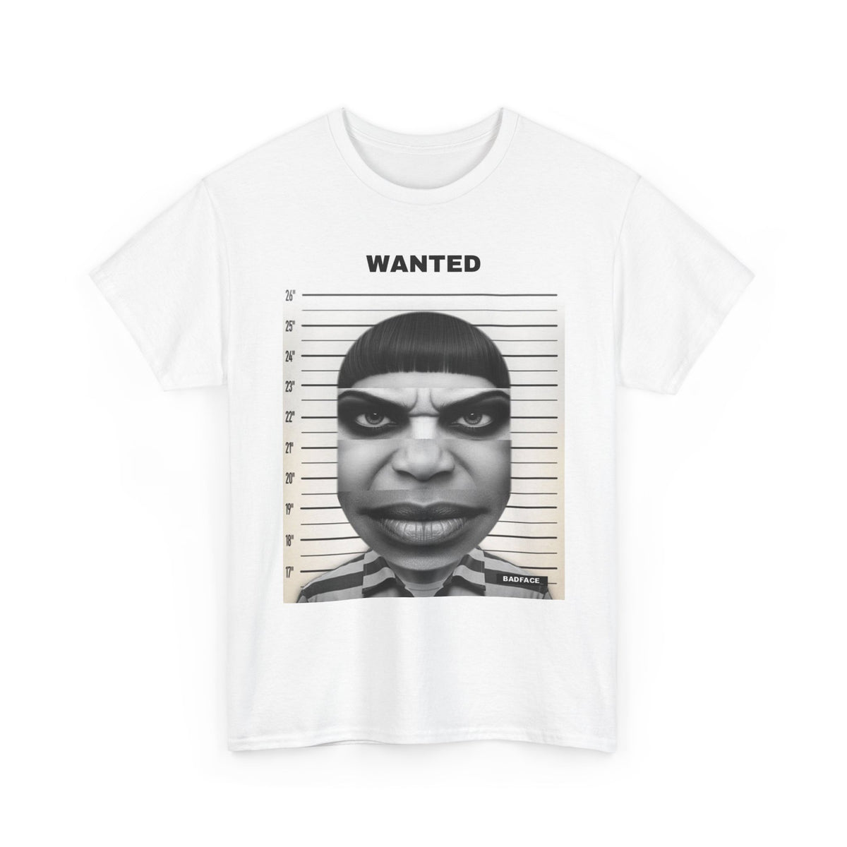 BADFACE WANTED Custom Face T-Shirt