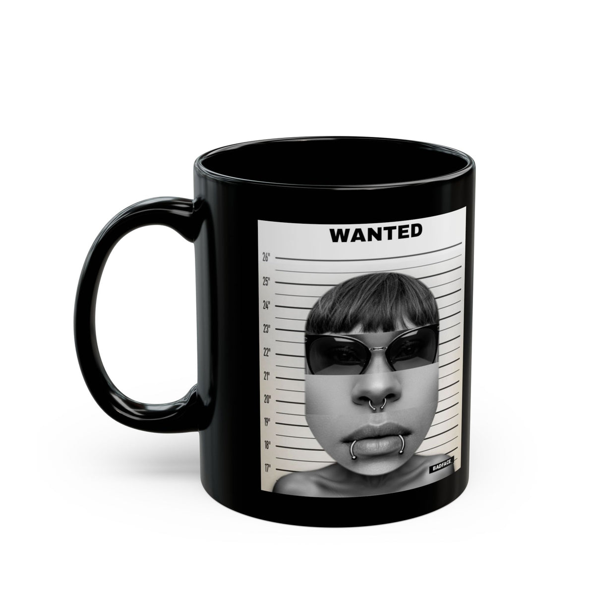 BADFACE WANTED Custom Face Mug — 11oz