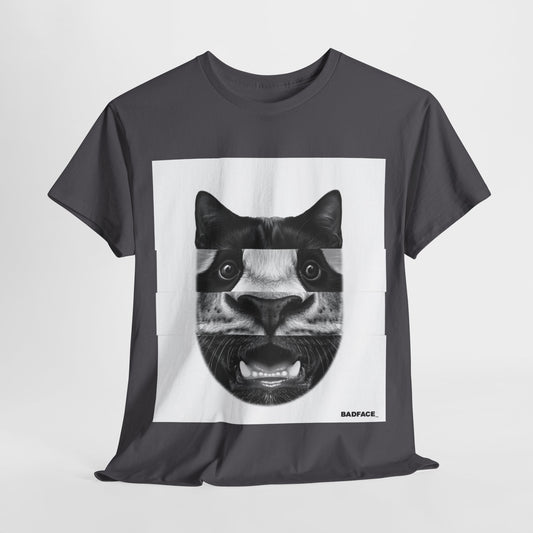 Badface Cat Graphic Unisex Heavy Cotton Tee - Fun and Quirky Apparel