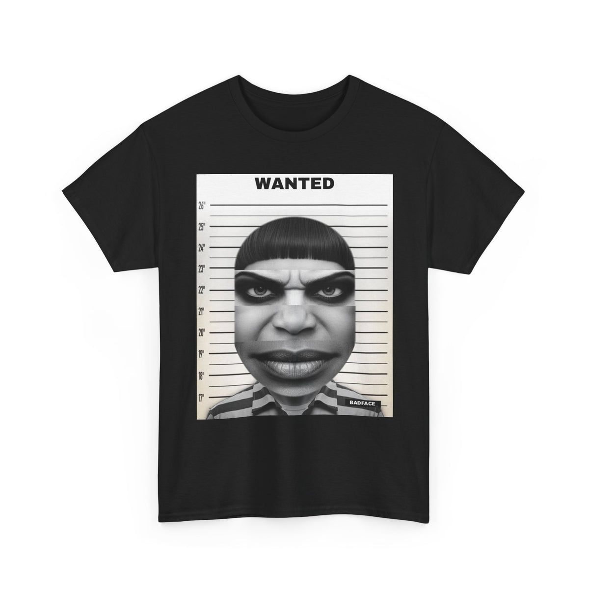 BADFACE WANTED Custom Face T-Shirt