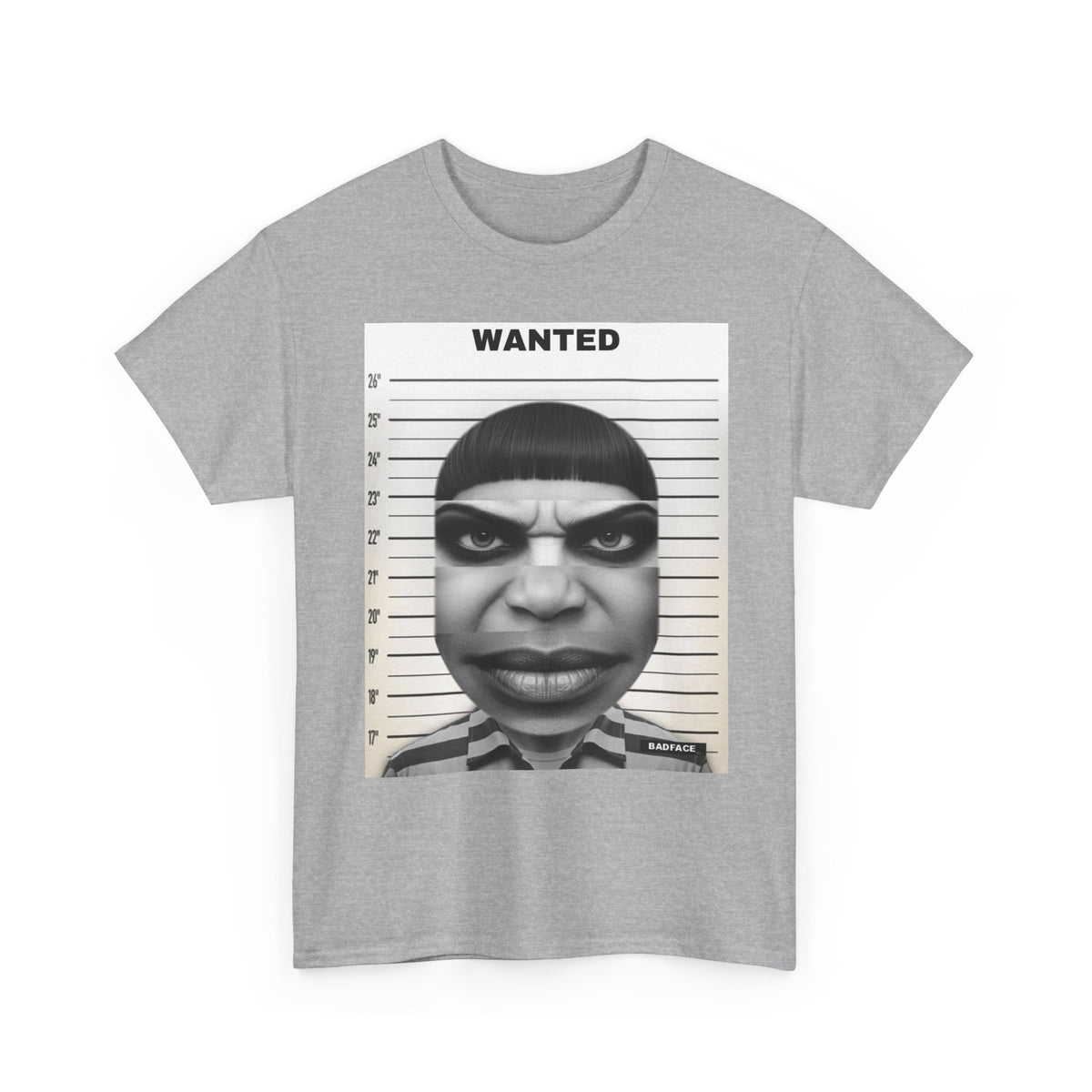BADFACE WANTED Custom Face T-Shirt